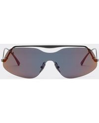 Ferrari - Sunglasses In Black Metal With Red Mirrored Gray Lenses - Lyst
