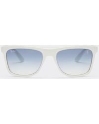Ferrari - White Ray-ban For Scuderia Rb4413mf Sunglasses With Pale Blue Ombré Lenses - Lyst