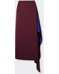 Ferrari - Two-Tone Satin Asymmetrical Skirt - Lyst