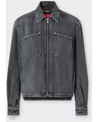 Ferrari - Dark Marbled Denim Jacket - Lyst