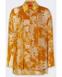 Ferrari - Camisa De Terciopelo De Seda Con Estampado Dévoré - Lyst