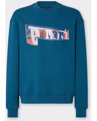 Ferrari - Sweatshirt With Color Block Logo Print - Lyst