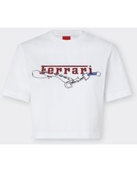Ferrari - Cotton T-Shirt With Embroidered Logo - Lyst