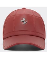 Ferrari - Nappa Leather Baseball Cap With Prancing Horse - Lyst