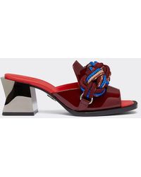 Ferrari - Patent Leather Open Toe Mule With Scooby Detail - Lyst