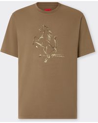 Ferrari - Cotton T-Shirt With Prancing Horse Print - Lyst