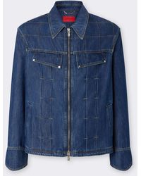 Ferrari - Denim Jacket With 7X7 Check - Lyst