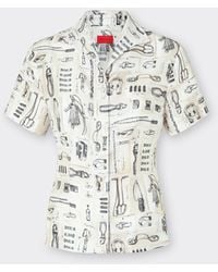 Ferrari - Silk Twill Shirt With Officina Print - Lyst