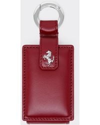 Ferrari - Leather Keyring With Prancing Horse Stud - Lyst