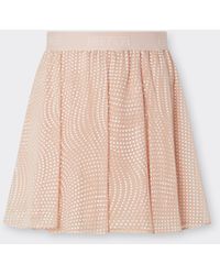 Ferrari - Silk Voile Mini Skirt With Cavallino Dots Print - Lyst
