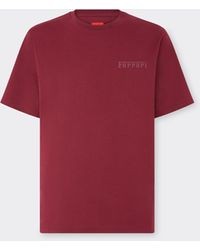Ferrari - Camiseta De Algodón Con Logotipo - Lyst