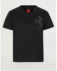 Ferrari Jersey T-shirt With Prancing Horse - Black