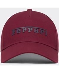 Ferrari - Cotton Twill Baseball Cap With Rubberised Logo - Lyst