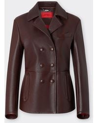 Ferrari - Double-Breasted Leather Jacket - Lyst
