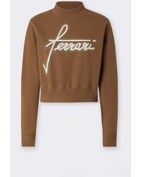 Ferrari - Cotton Crew-Neck Sweatshirt With Embroidery - Lyst
