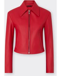 Ferrari - Nappa Leather Biker Jacket - Lyst