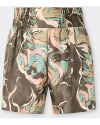 Ferrari - Silk Shorts With Marble Horse Print - Lyst