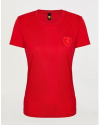 Ferrari Cotton Jersey T-shirt With Shield - Red