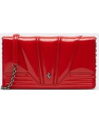 Ferrari - Gt Brushed Leather Wallet With Chain Shoulder Strap - Lyst