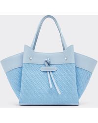 Ferrari - Small Raffia And Leather Tote Bag - Lyst