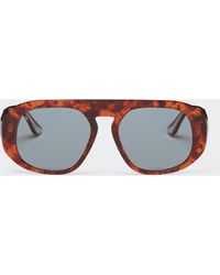Ferrari - Gafas De Sol De Acetato Carey Con Cristales Polarizados Azules - Lyst