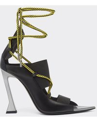 Ferrari - Leather Sandal With Crossover Cord Laces - Lyst