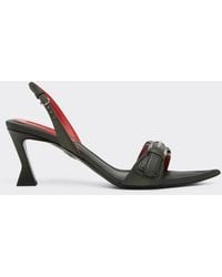 Ferrari - Leather Sandal With Heel - Lyst
