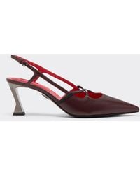 Ferrari - Leather Slingback With Sculpted Heel - Lyst