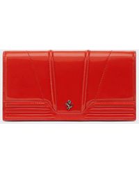 Ferrari - Patent Leather Trifold Wallet - Lyst