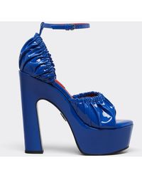 Ferrari - Patent Leather Sandals With Platform Heel And Strap - Lyst