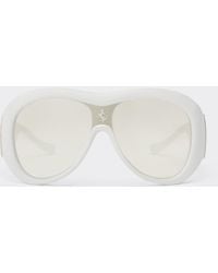 Ferrari - Limited Edition Leather Covered Sunglasses With Mirror Lens - Lyst