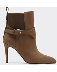 Ferrari - Nubuck Ankle Boots With High Heel - Lyst