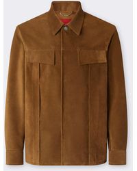 Ferrari - Suede Overshirt With Writing Effect - Lyst