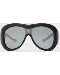 Ferrari - Limited Edition Leather Covered Sunglasses With Mirror Lens - Lyst