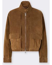 Ferrari - Suede Blouson With Oversized Shoulders - Lyst