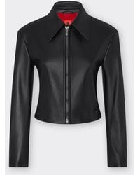 Ferrari - Nappa Leather Biker Jacket - Lyst