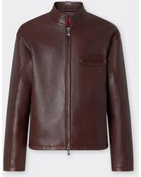 Ferrari - High-Neck Leather Jacket - Lyst