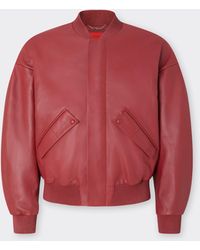 Ferrari - Rubberized Nappa Leather Bomber Jacket - Lyst