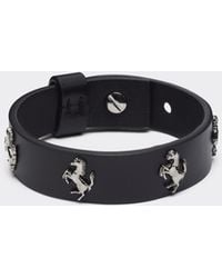 Ferrari - Leather Bracelet With Studs - Lyst