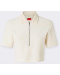 Ferrari - Cropped Bouclé Terry Polo Shirt - Lyst