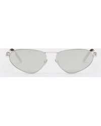 Ferrari - Polished Metal Sunglasses With Light Lenses With A Mirror Finish - Lyst