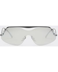 Ferrari - Sunglasses In Black Metal With Mirrored Lenses - Lyst