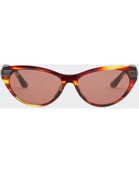 Ferrari - Gafas De Sol De Acetato A Rayas Con Cristales Marrones - Lyst