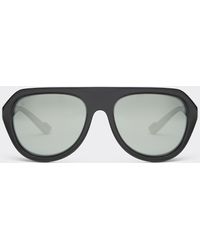 Ferrari - Sunglasses With Leather Details And Polarised Mirror Lenses - Lyst