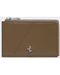Ferrari - Leather Card Holder With Zip - Lyst