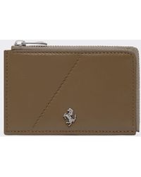 Ferrari - Leather Card Holder With Zip - Lyst