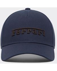 Ferrari - Cotton Twill Baseball Cap With Embroidered Logo - Lyst