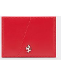 Ferrari - Leather Card Holder With Stitching - Lyst