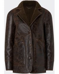 Ferrari - Short Craquelé Lambskin Coat - Lyst