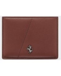 Ferrari - Leather Card Case With Diagonal Stitching - Lyst